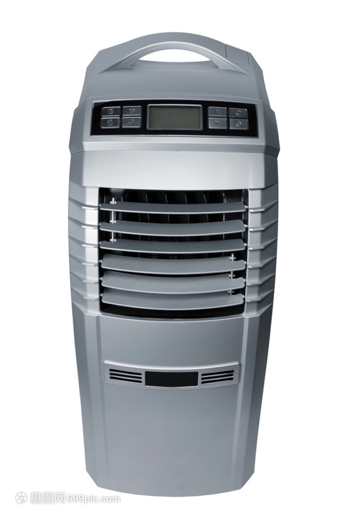 白色背景的现代移动空调机